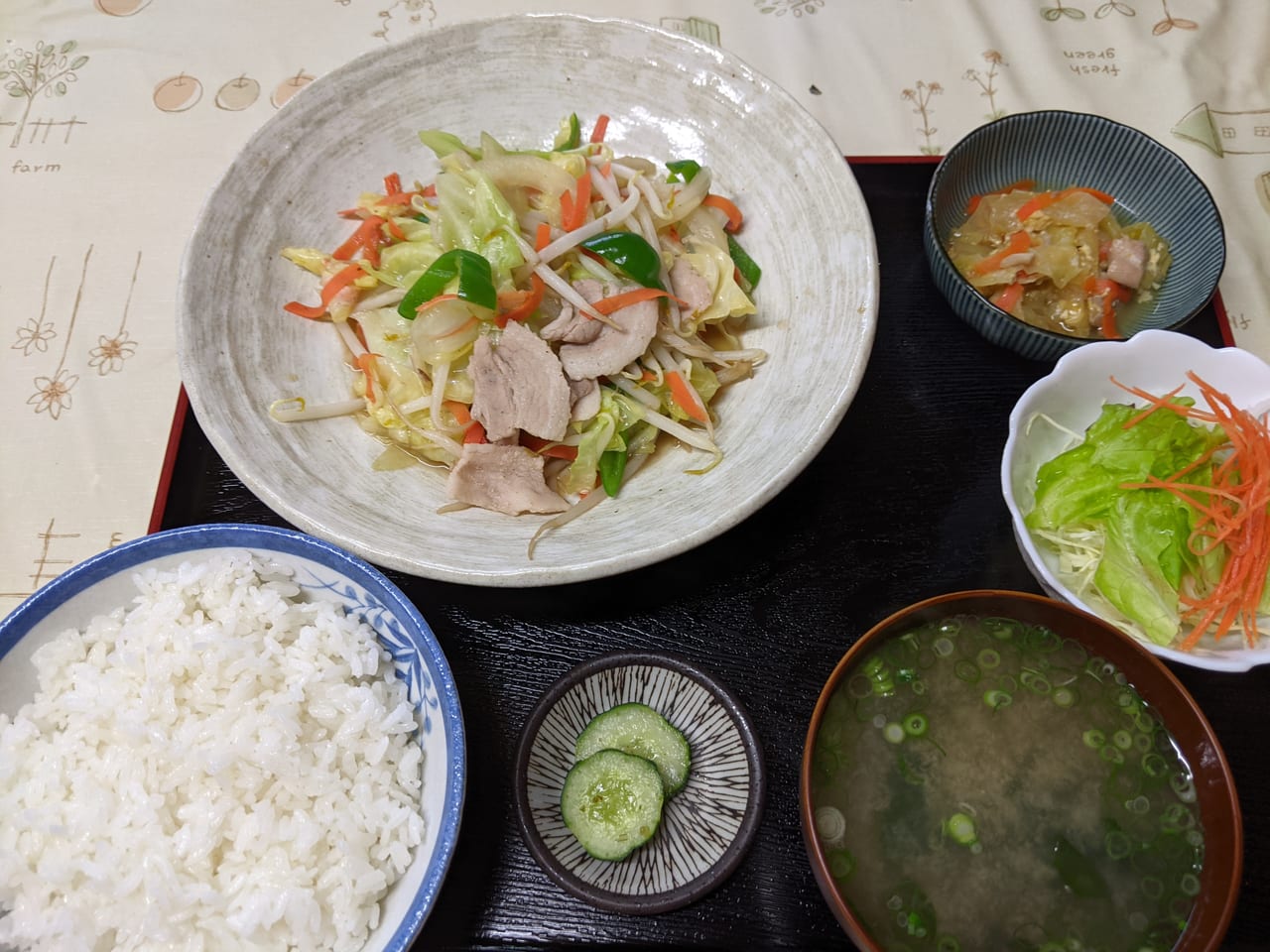 浅越食堂の野菜炒め定食