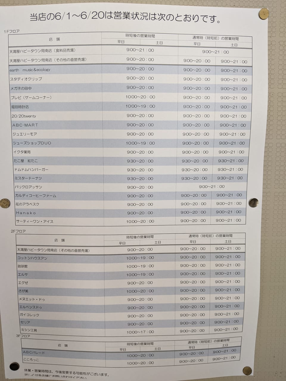 天満屋ハピータウン岡南店の営業案内