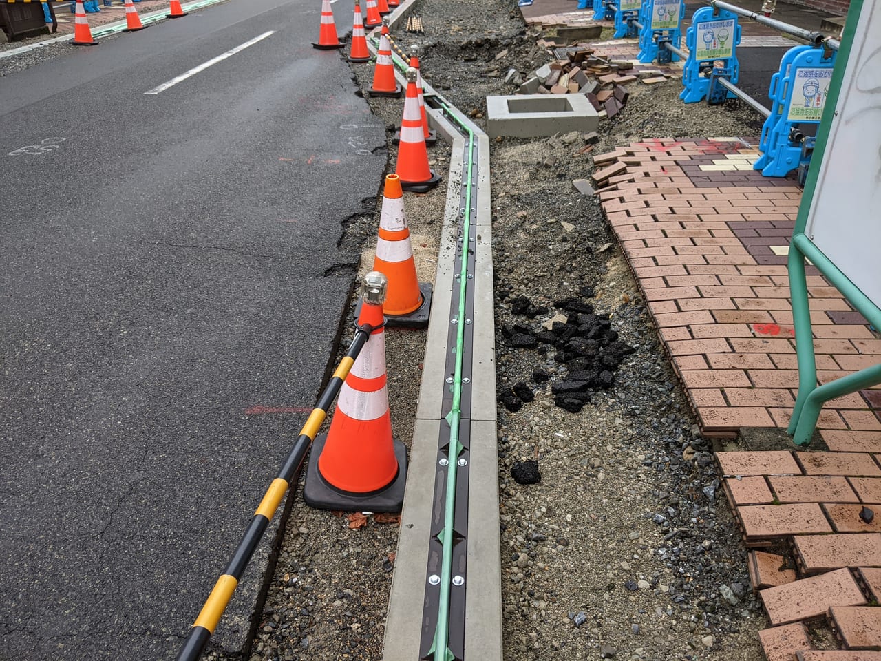 県庁通り1車線化（東工区）の様子
