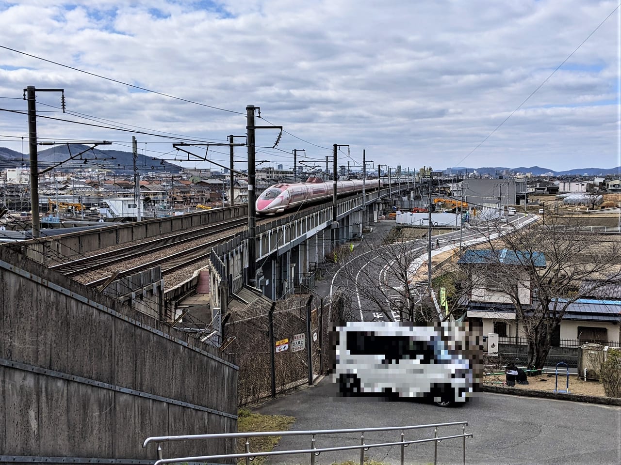 「宍甘遊園地」で撮影した新幹線