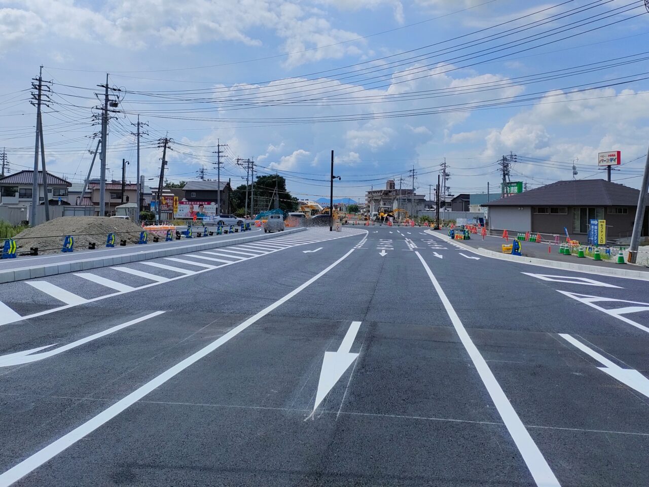岡山環状南道路（延伸部分）※大樋橋西交差点から岡山児島線の様子